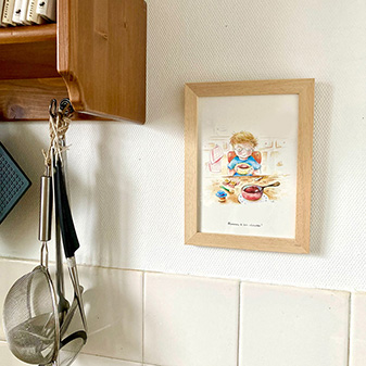 Illustration dans une cuisine