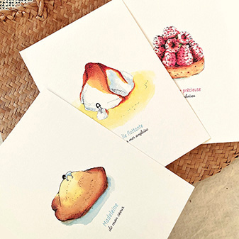 Image de trois illustrations imprimées